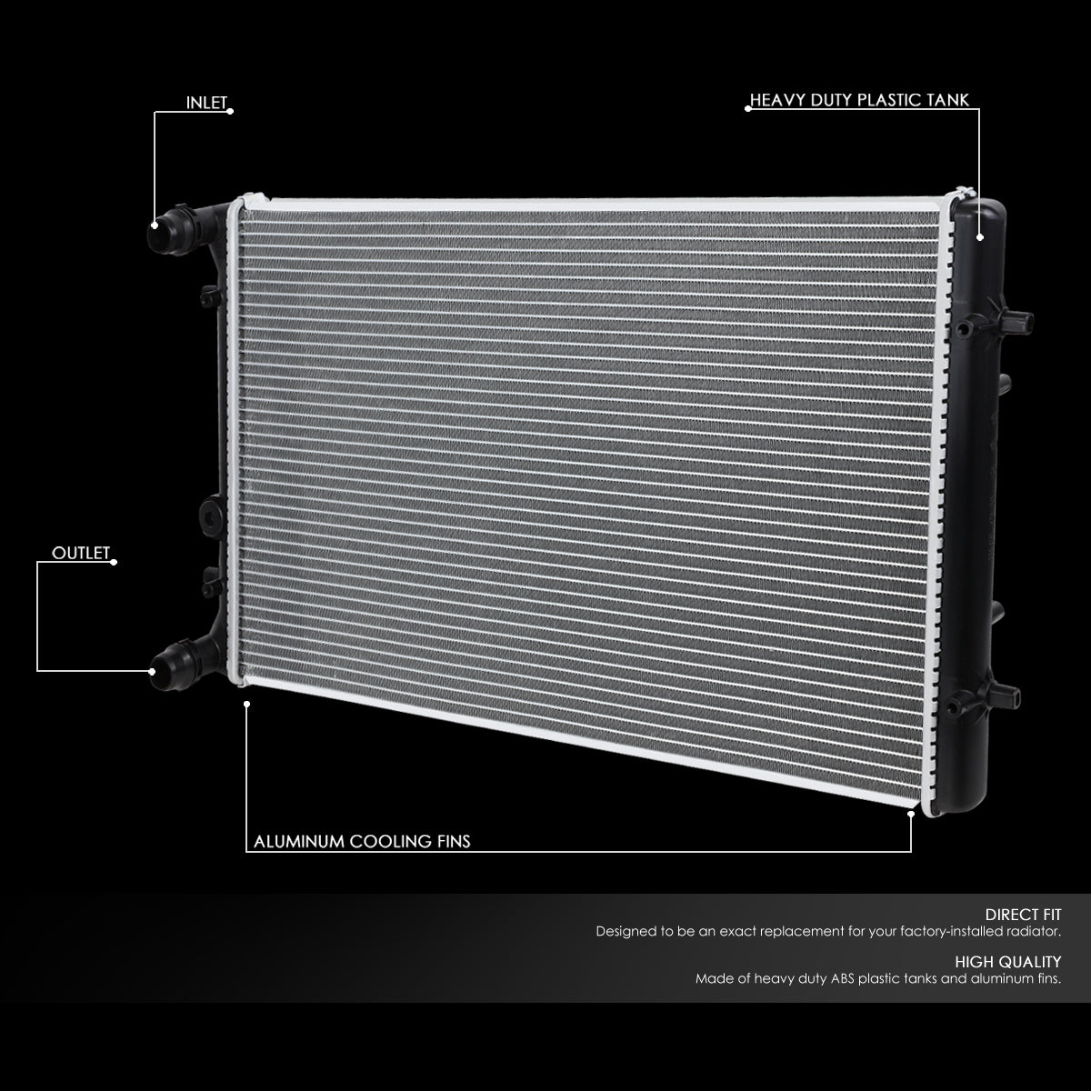 CAAP, 00-06 Audi TT 99-10 Volkswagen Golf City GTI Jetta AT MT Aluminum Radiator - 2265