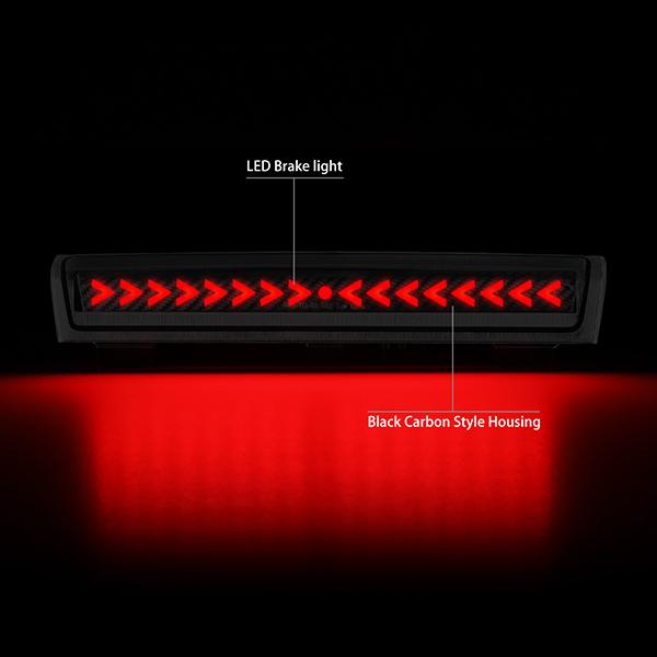 Nuvision Lighting, 00-06 Chevy Suburban GMC Yukon XL Carbon Fiber Look Sequential Arrow LED Third 3rd Brake Light