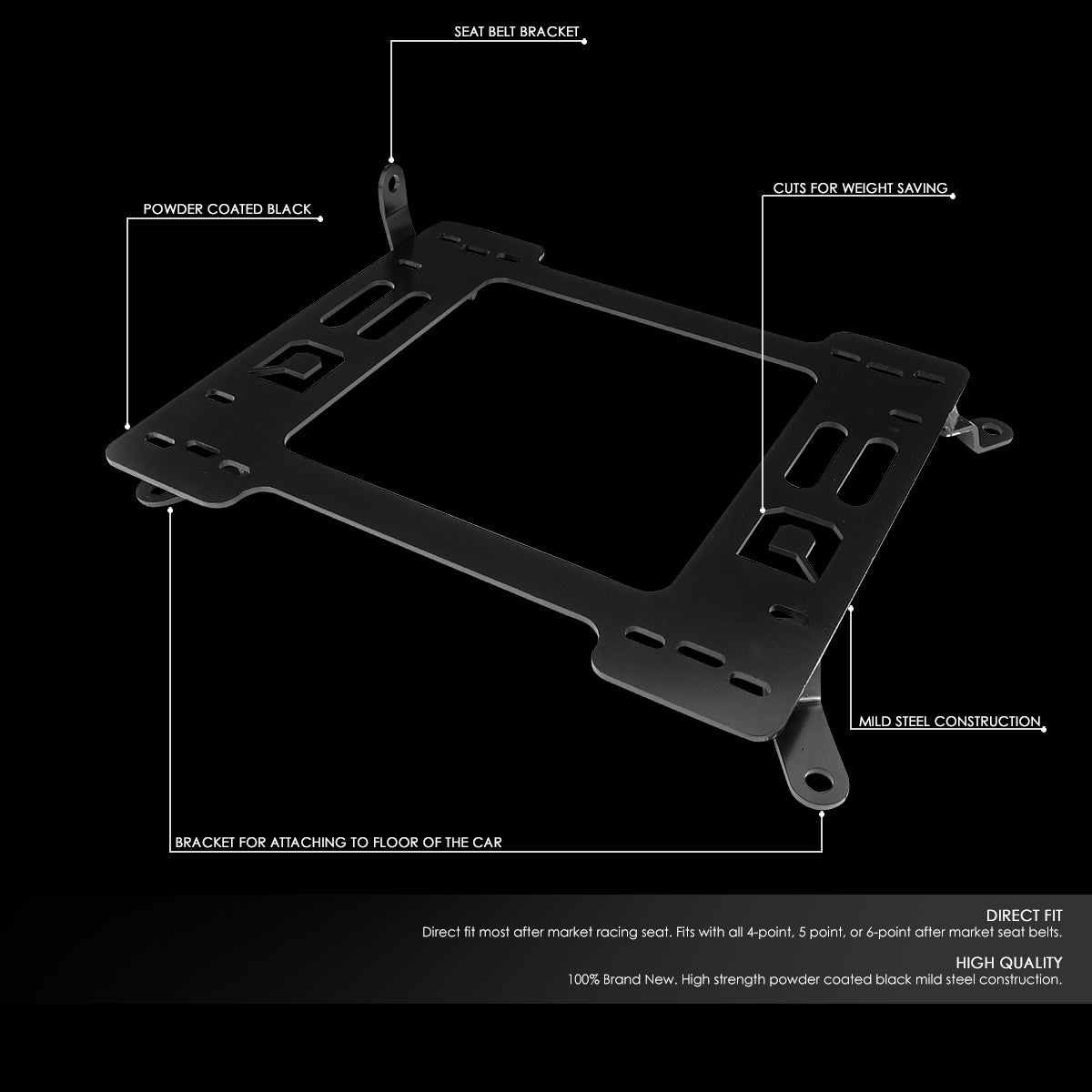 J2 Engineering, 01-05 BMW M3 330Ci 325Ci Coupe/Covertible Racing Seat Base Mounting Bracket