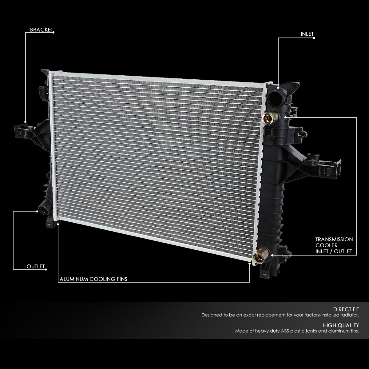 CAAP, 01-09 Volvo S60 99-06 S80 01-07 V70 03-07 XC70 AT Aluminum Radiator - 2805