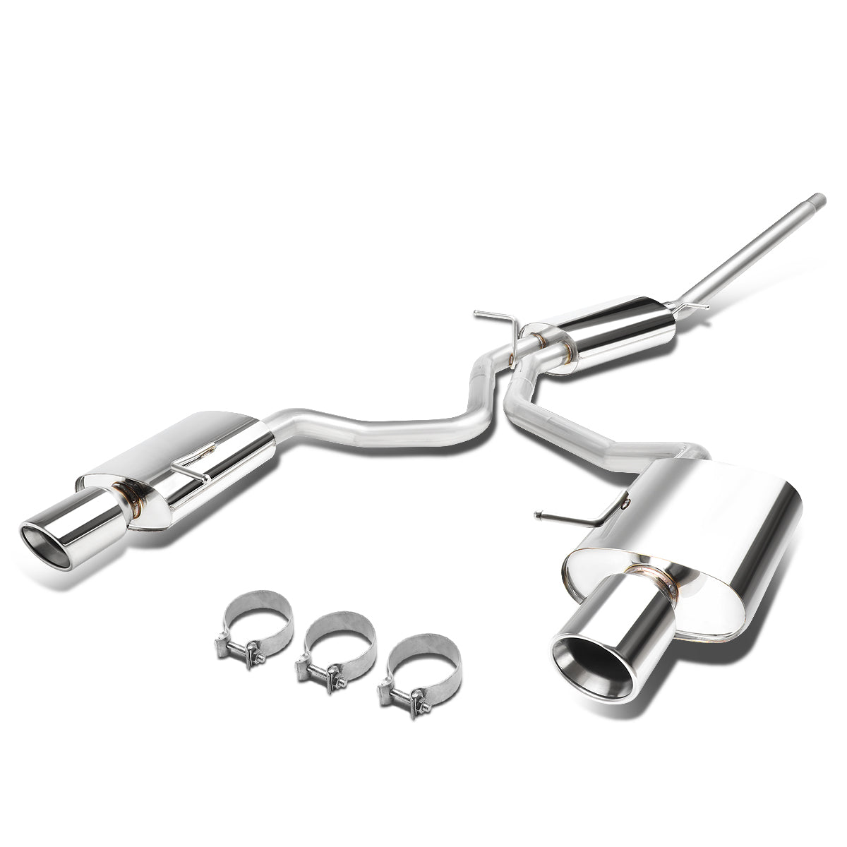 J2 Engineering, 02-05 Audi A4 Sedan/Coupe 1.8L 2.0L Turbo FWD Catback Exhaust w/4 in. OD Muffler Tip