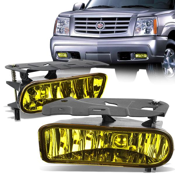 DNA Motoring, 02-06 Cadillac Escalade Amber Lens Fog Lights - w/Light Bulbs