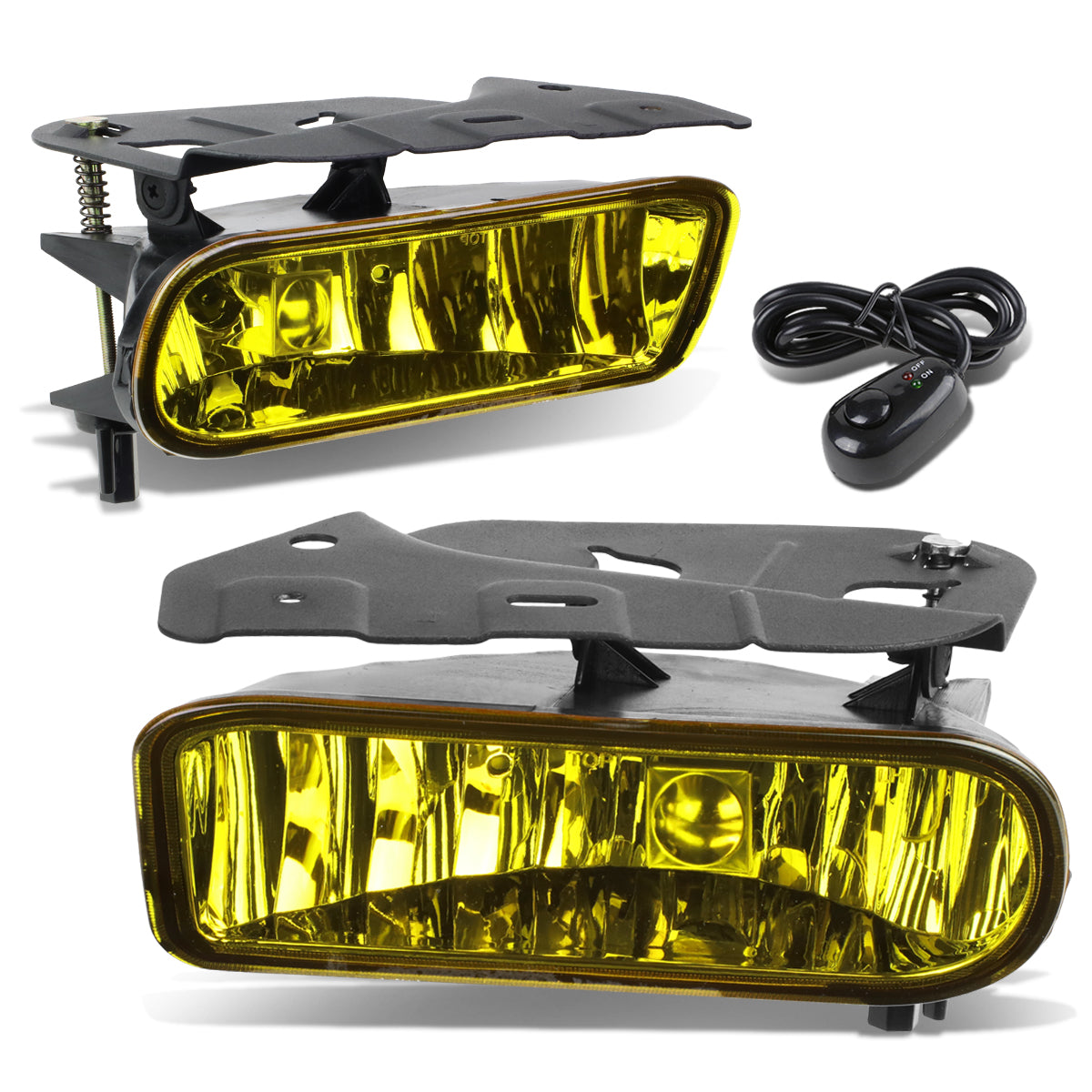 DNA Motoring, 02-06 Cadillac Escalade Amber Lens Fog Lights - w/Switch+Bulbs