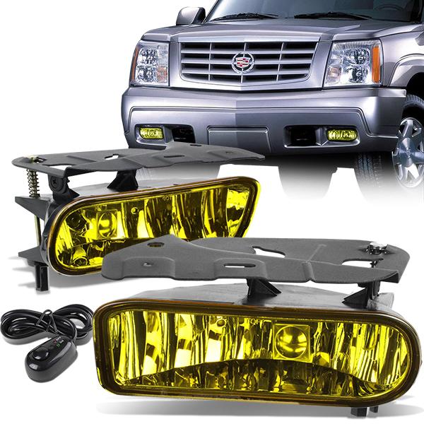 DNA Motoring, 02-06 Cadillac Escalade Amber Lens Fog Lights - w/Switch+Bulbs