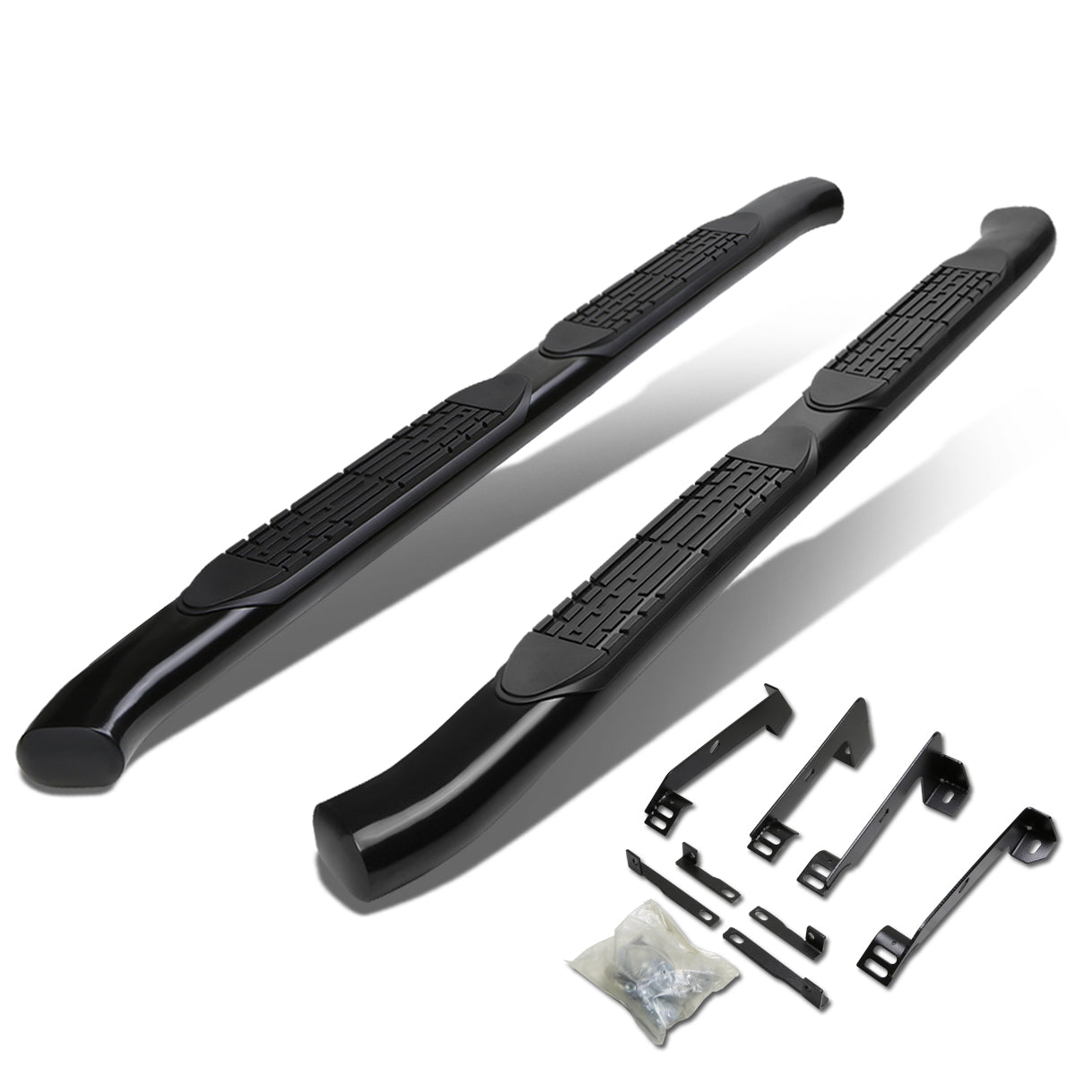 CAAP, 02-08 Dodge Ram 1500 2500 3500 Quad/Crew Cab 4"OD Oval Side Step Nerf Bar - Powder Coated Steel