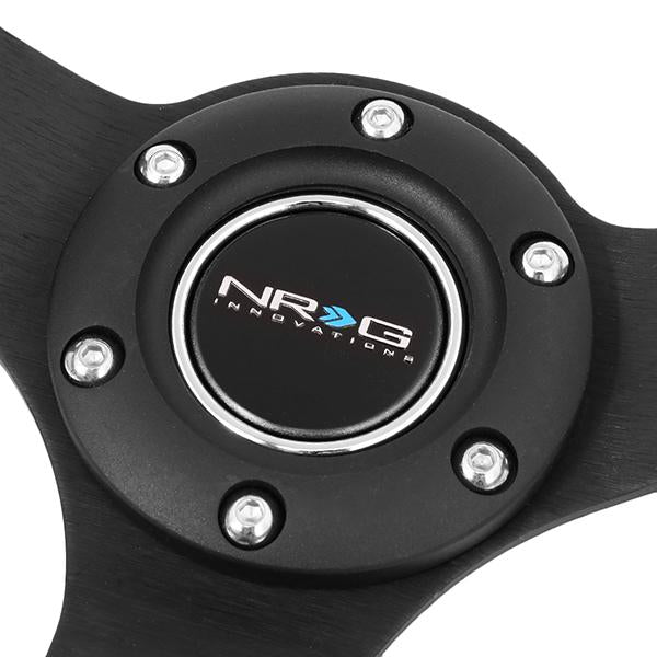 NRG Innovations, 350mm 3 in. Deep Dish Red Leather Grip Steering Wheel - ST-006RR-YS