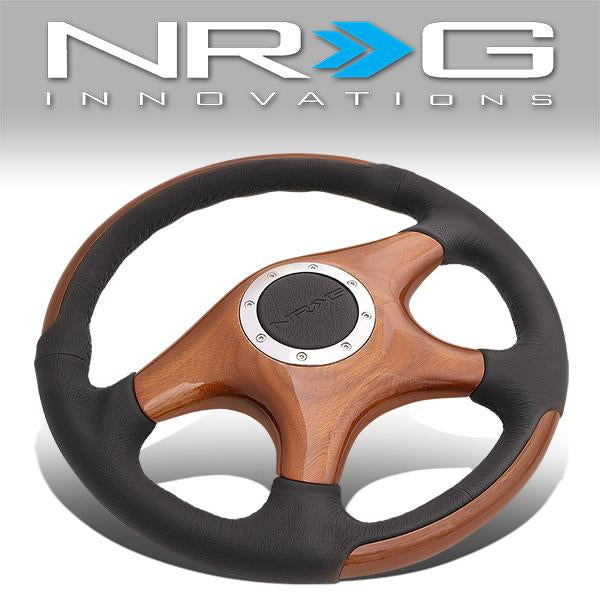 NRG Innovations, 350mm Luxurious Wood Grain Steering Wheel - ST-085