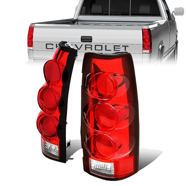 Nuvision Lighting, 88-00 Chevy GMC C/K 1500 2500 3500 Suburban Tail Lights - Altezza Style - Red Housing