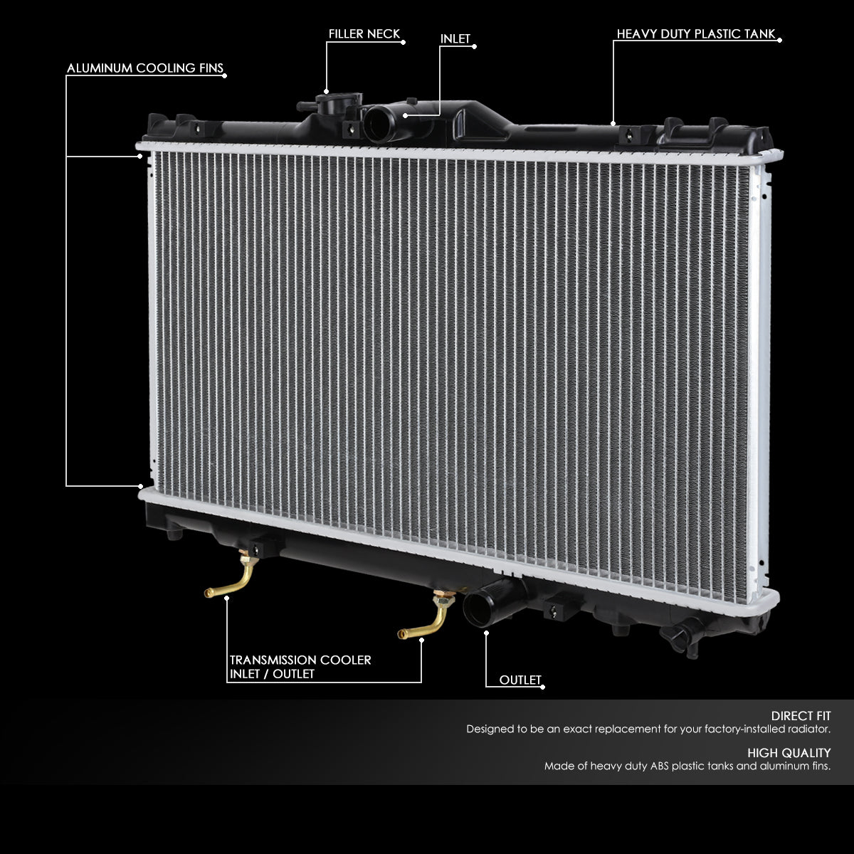 CAAP, 98-02 Toyota Corolla Chevy Prizm AT Aluminum Radiator - 2198