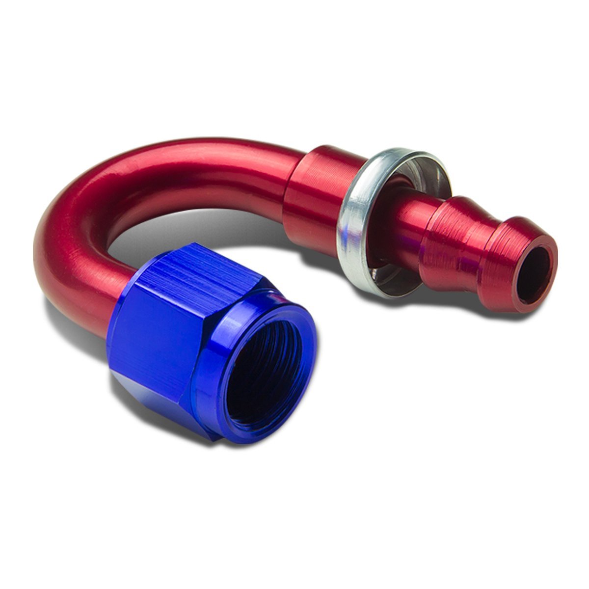 CAAP, AN4 180 Degree Swivel Oil Line Hose End Push-On Male Fitting Adapter - Aluminum