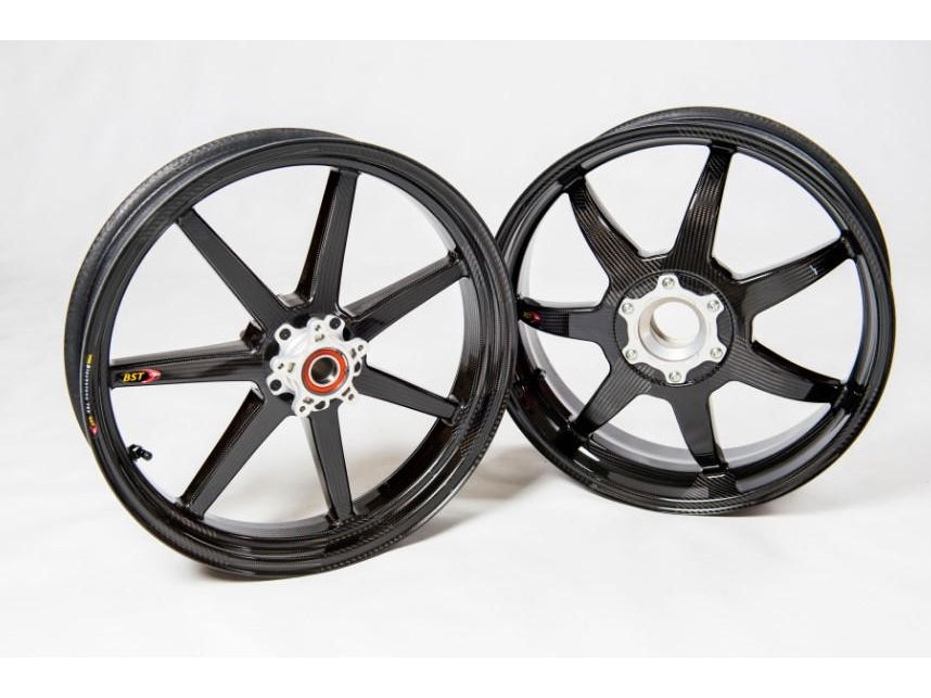 BST, BST Ducati Streetfighter 1098/848 Carbon Wheels "Mamba TEK" (front & offset rear, 7 straight spokes, silver hubs)