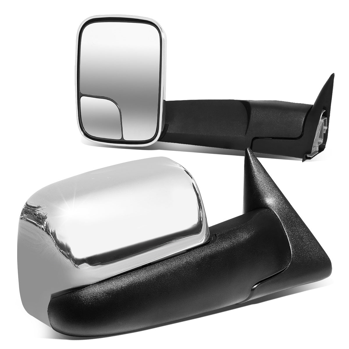 CAAP, Chrome Manual Towing Mirrors (Pair)94-02 Dodge Ram 1500 2500 3500